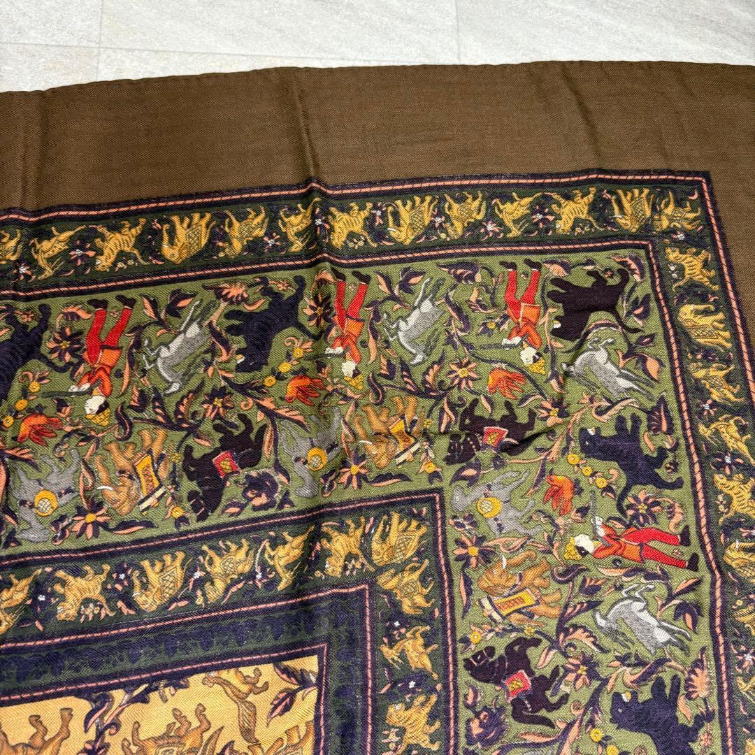 極美品 HERMES エルメス カレ140 カシシル インドの狩猟 カレジュアン