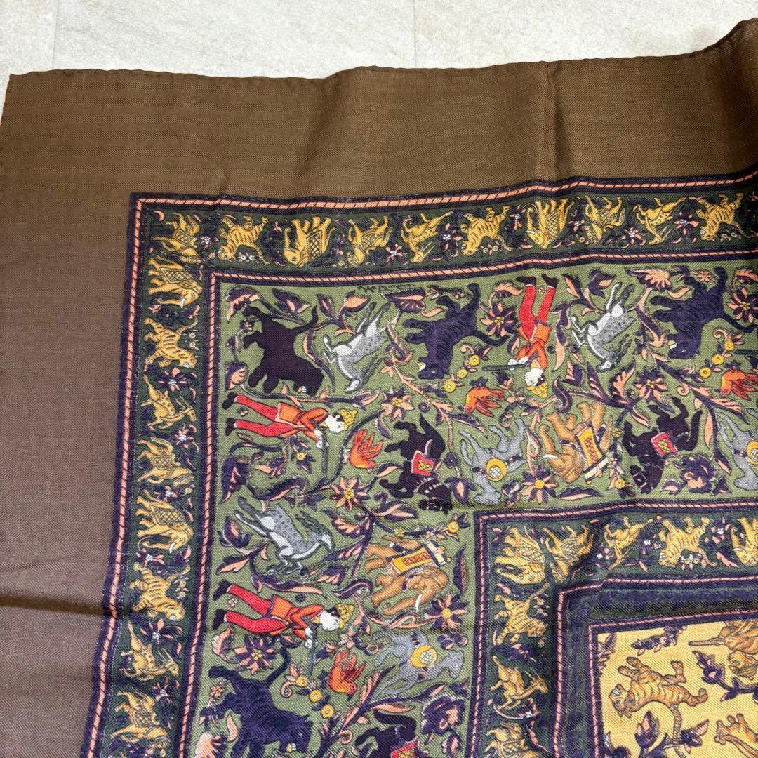 極美品 HERMES エルメス カレ140 カシシル インドの狩猟 カレジュアン