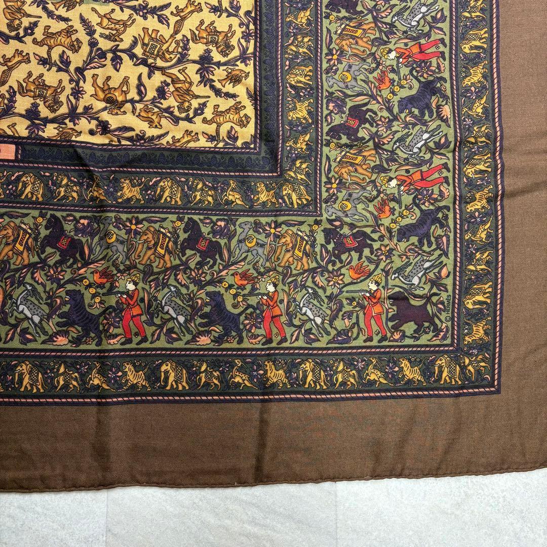 極美品 HERMES エルメス カレ140 カシシル インドの狩猟 カレジュアン