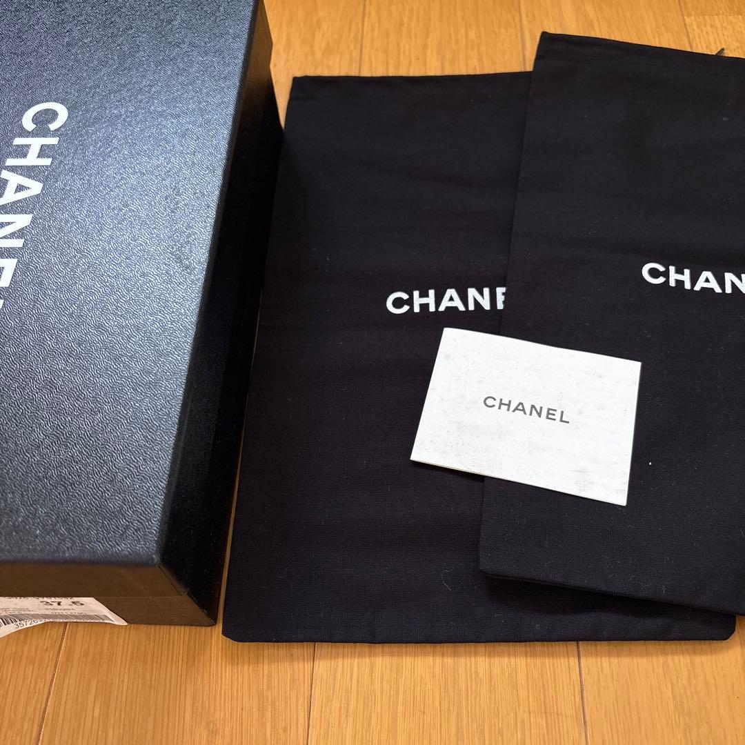 CHANEL バレエフラットシューズ 37.5 ブラック