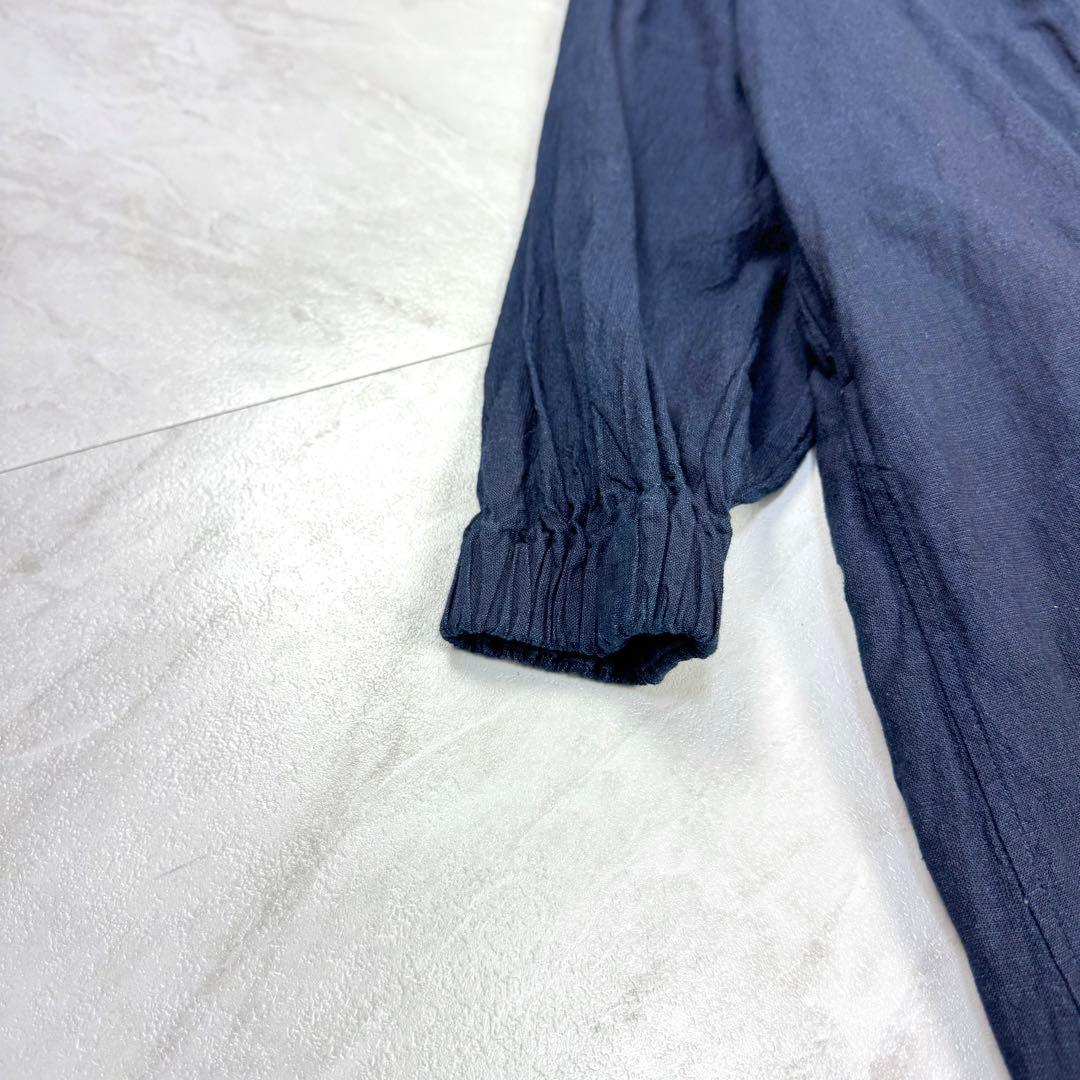 極美品 45R カットワークのチロルドレス インディゴ ロングワンピース