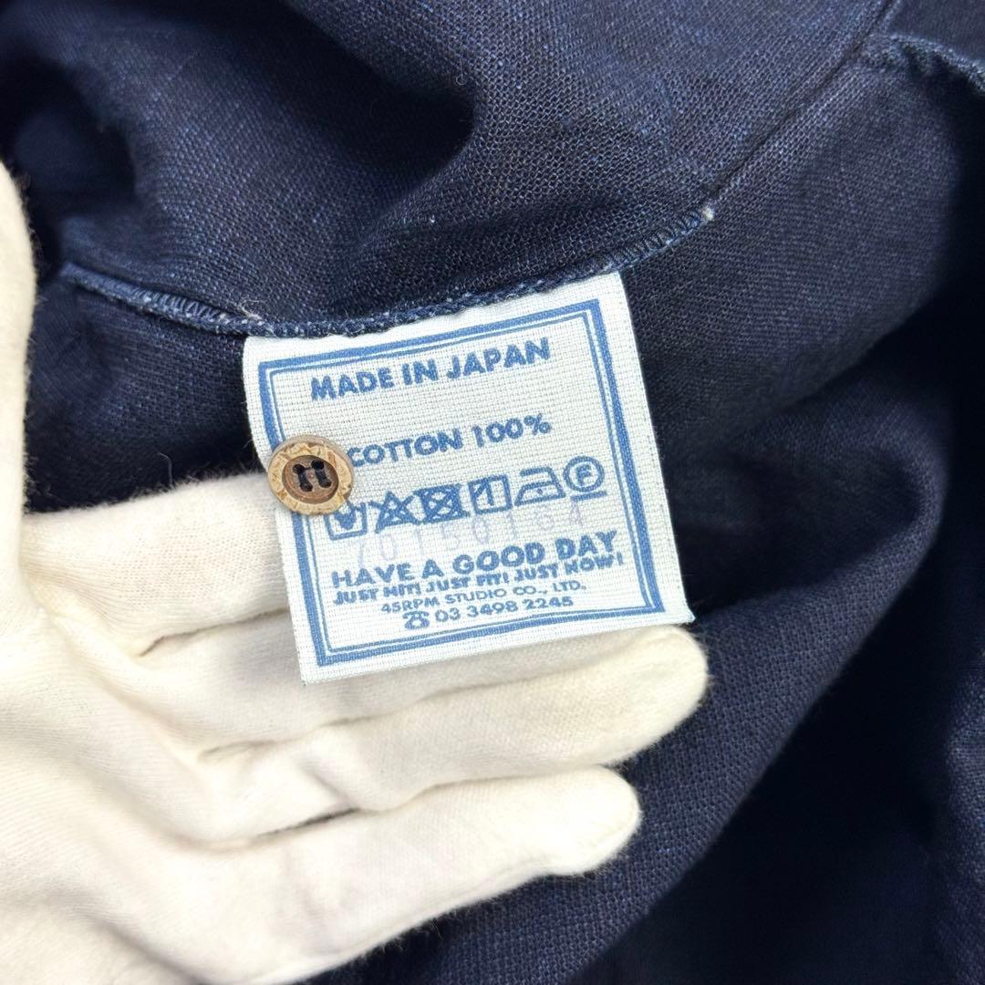 極美品 45R カットワークのチロルドレス インディゴ ロングワンピース