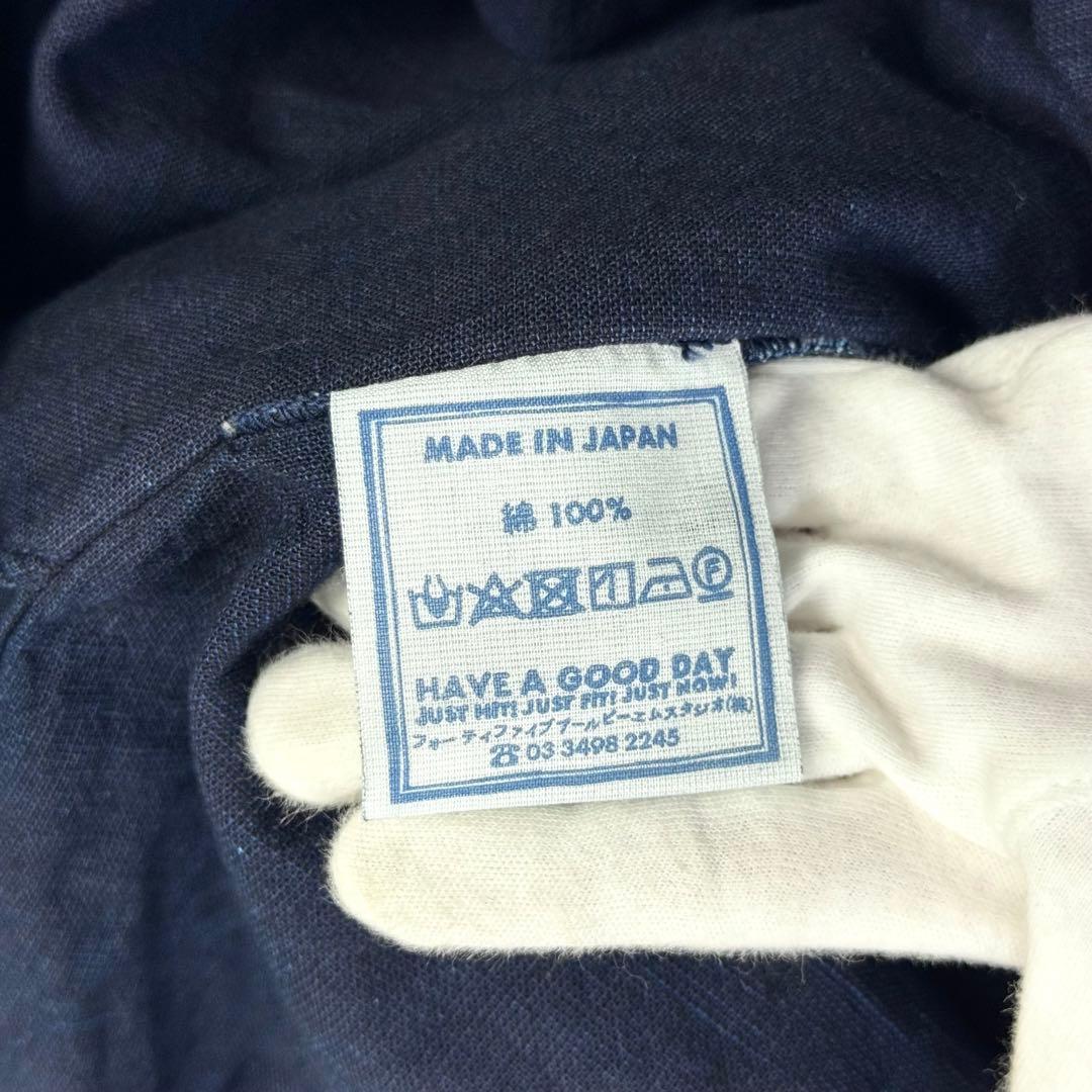 極美品 45R カットワークのチロルドレス インディゴ ロングワンピース