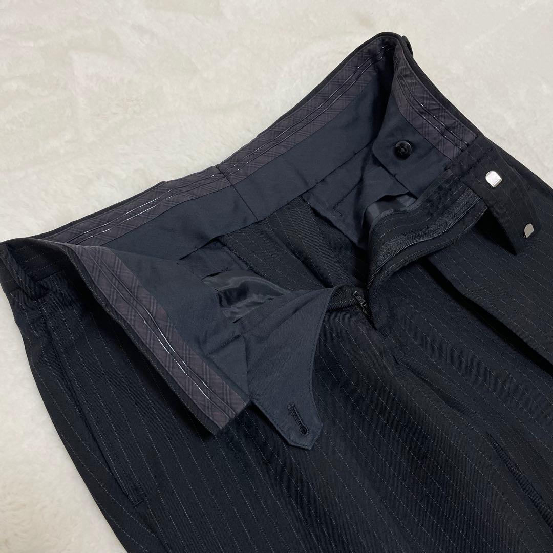 【美品】バーバリーブラックレーベル 3ピース スーツ ブラック ストラップ S