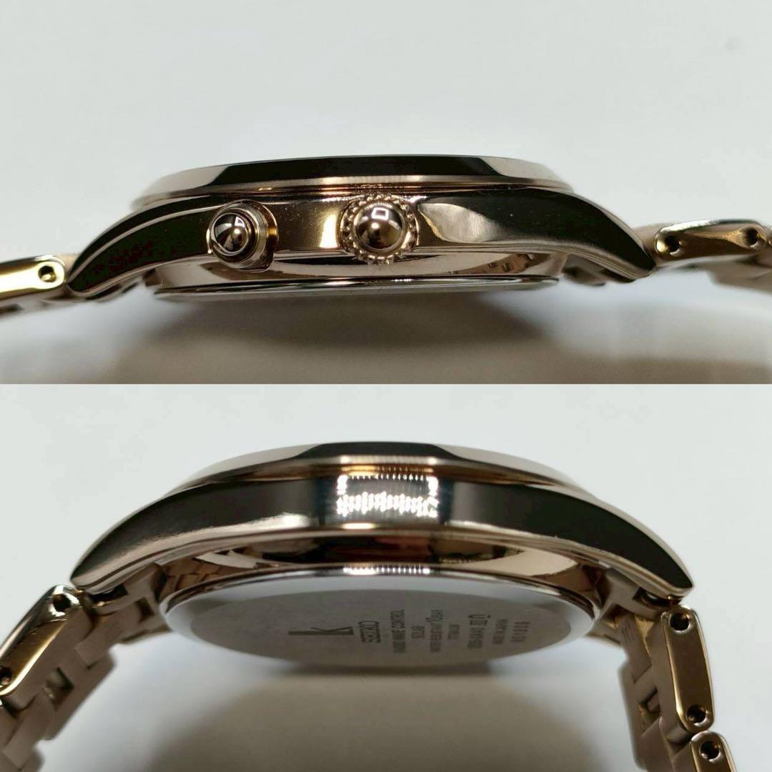 SEIKO✨ルキア ゴールド シェル文字盤 1P ダイヤ ソーラー電波 腕時計