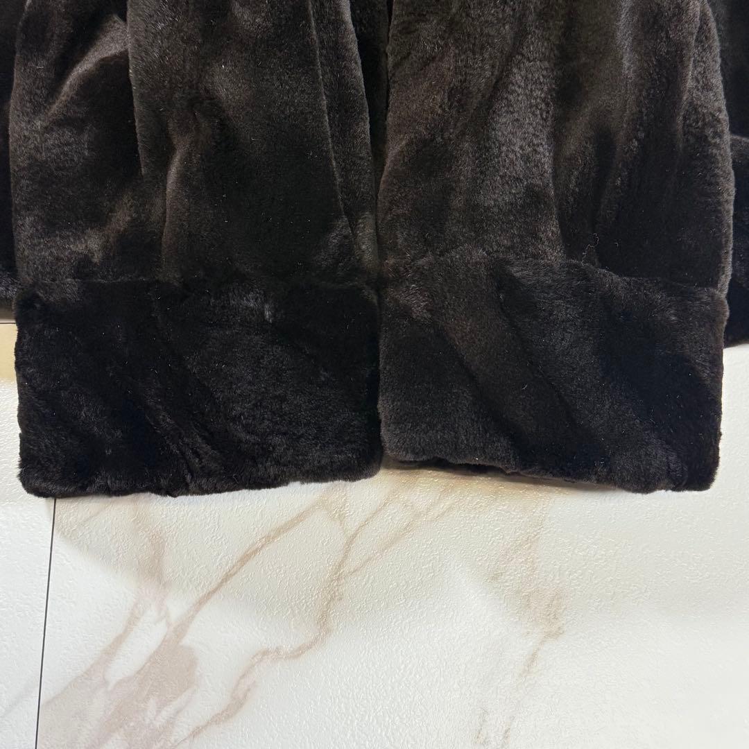 【極美品/FLEE】BALMAIN バルマン シェアードミンク ファーコート 黒