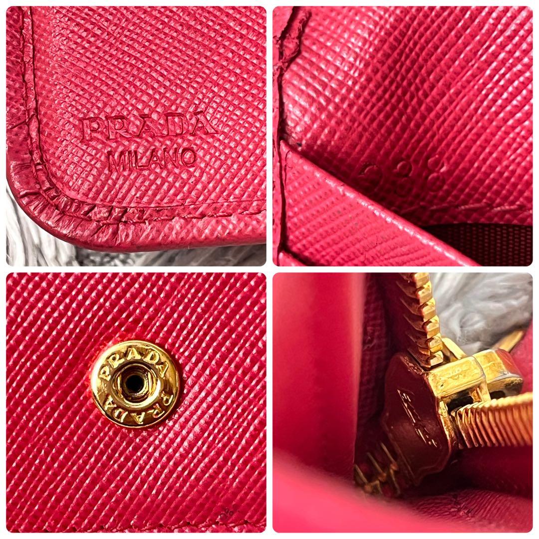 良品✨PRADA 大容量　長財布　オーガナイザー　サフィアーノ　メタルロゴ