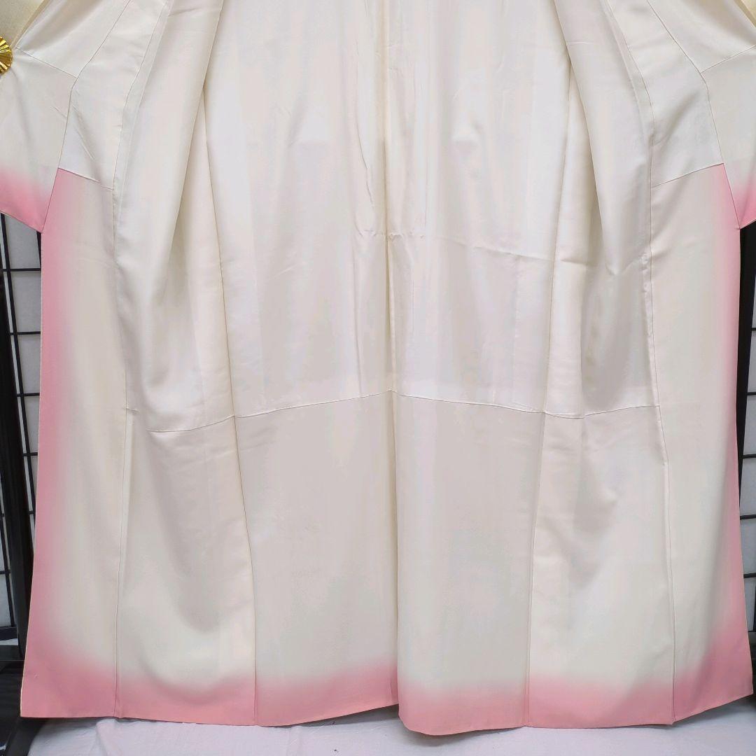 【正絹　袷附下げ】クリーム地に刺繍・箔のせ　163㎝前後　セミフォーマル　305