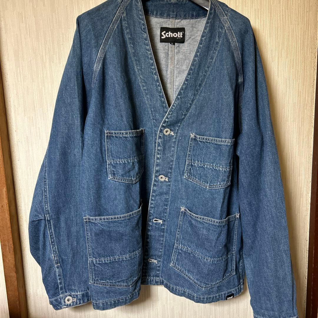 Schott デニム カバーオール インディゴブルー