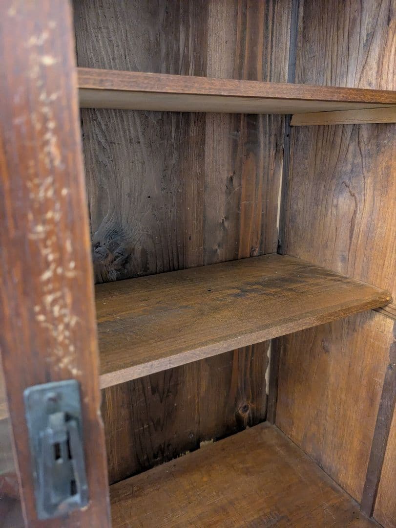 アンティーク キャビネット 昭和レトロ 戸棚 木製 大正 和家具 食器棚