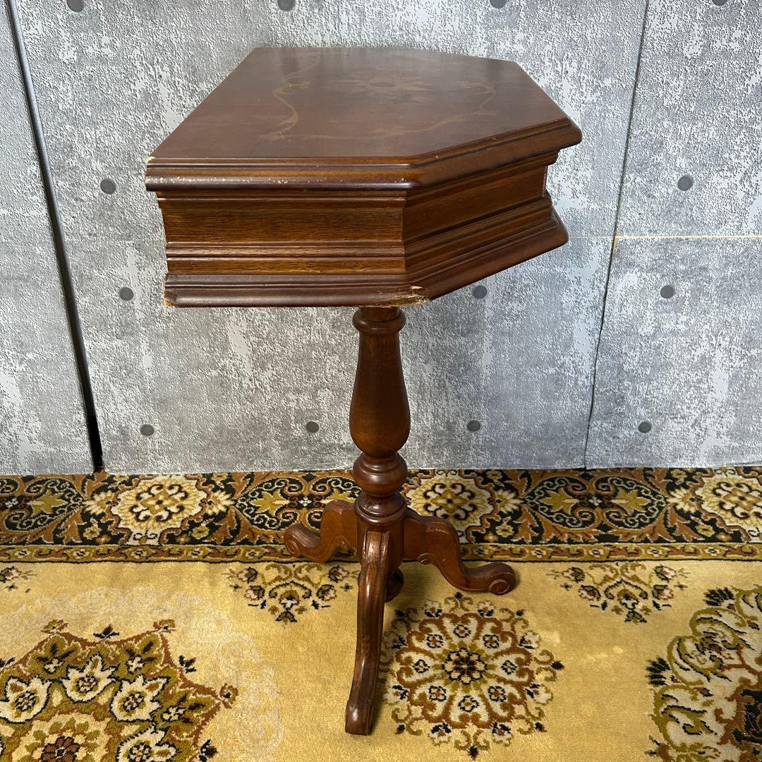 galooon꧁象嵌家具꧂コンソールテーブル サイド 象嵌 猫脚 飾り台