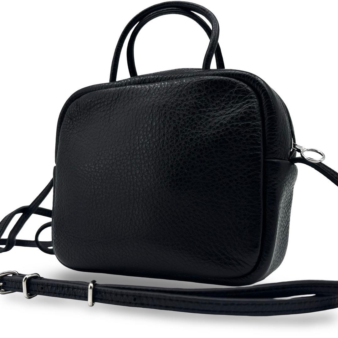 【未使用級　極美品】Aeta アエタ 2WAY　ショルダーバッグ 　シボ革　黒