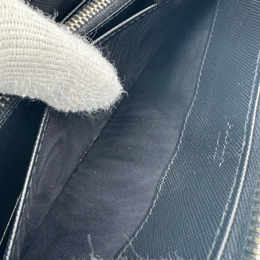 PRADA プラダ サフィアーノレザー ラウンドジップ 長財布 ウォレット 黒