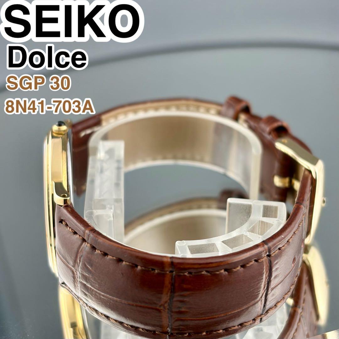 [美品]SEIKO DOLCE SGP30 金メッキ腕時計 8N41-703A