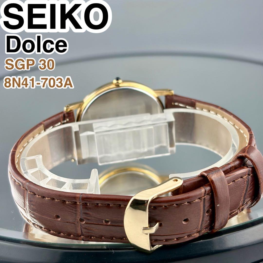 [美品]SEIKO DOLCE SGP30 金メッキ腕時計 8N41-703A