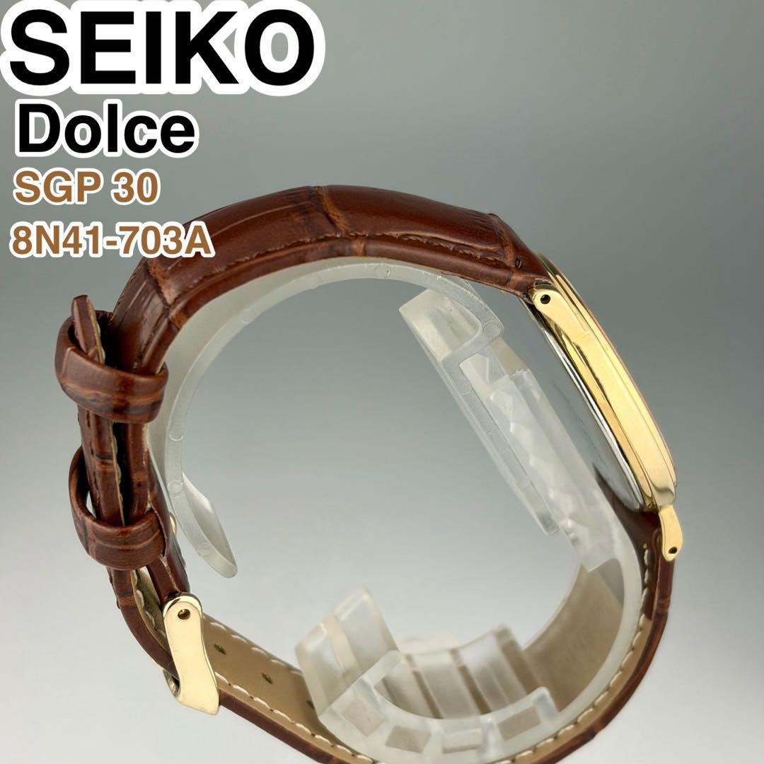 [美品]SEIKO DOLCE SGP30 金メッキ腕時計 8N41-703A
