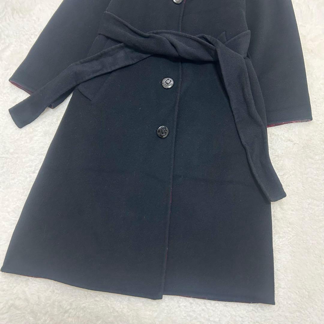 【美品】コーチ ダブルフェイス ロングコート ベルト付き ウール M〜Lサイズ