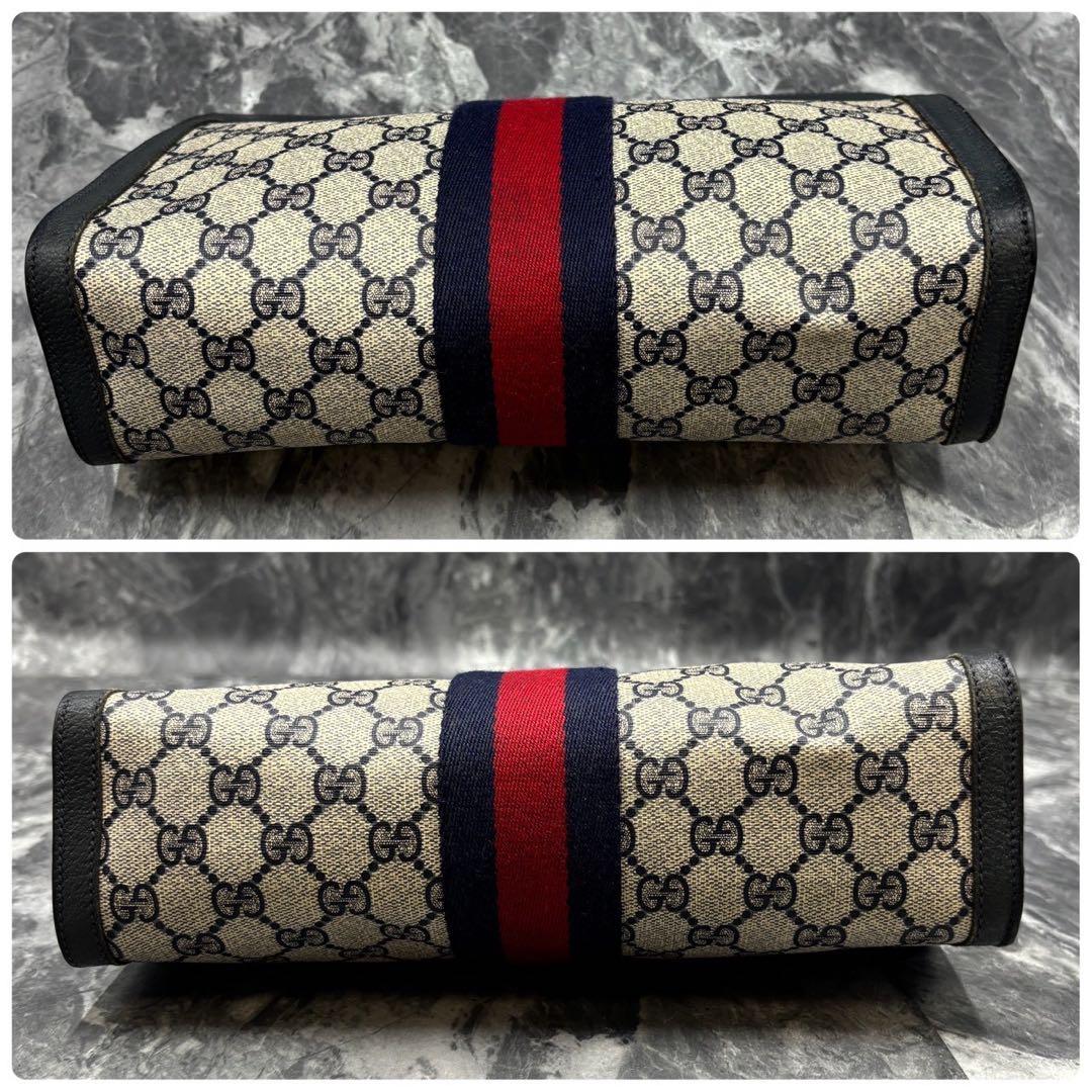 ✨美品✨GUCCI シェリーライン GG ネイビー クラッチバッグ セカンド