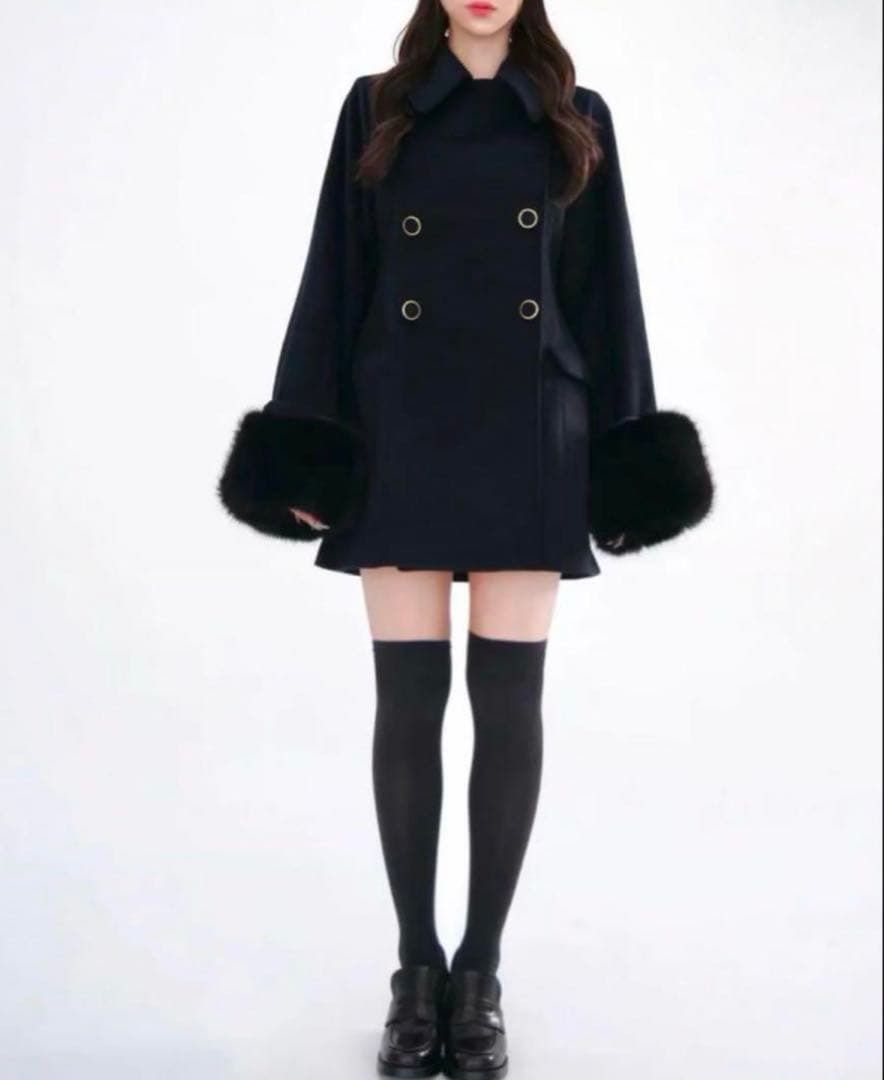 ジャケット・アウター YILON Cinched waist midi coat NAVY