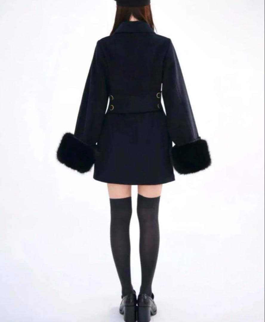 ジャケット・アウター YILON Cinched waist midi coat NAVY