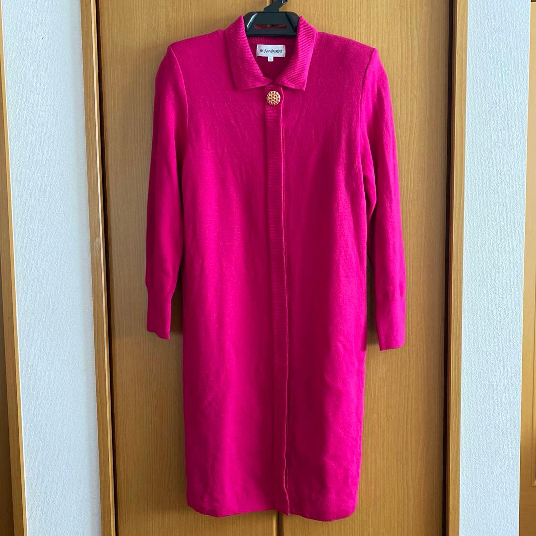 イブサンローラン ワンピース Lサイズ ニット 襟付き 希少