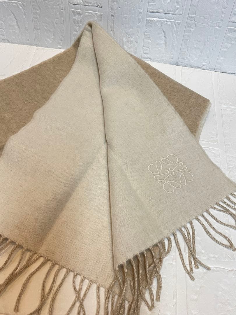 【良品】LOEWEロエベ　ウール/カシミヤ　バイカラー　マフラー❤︎