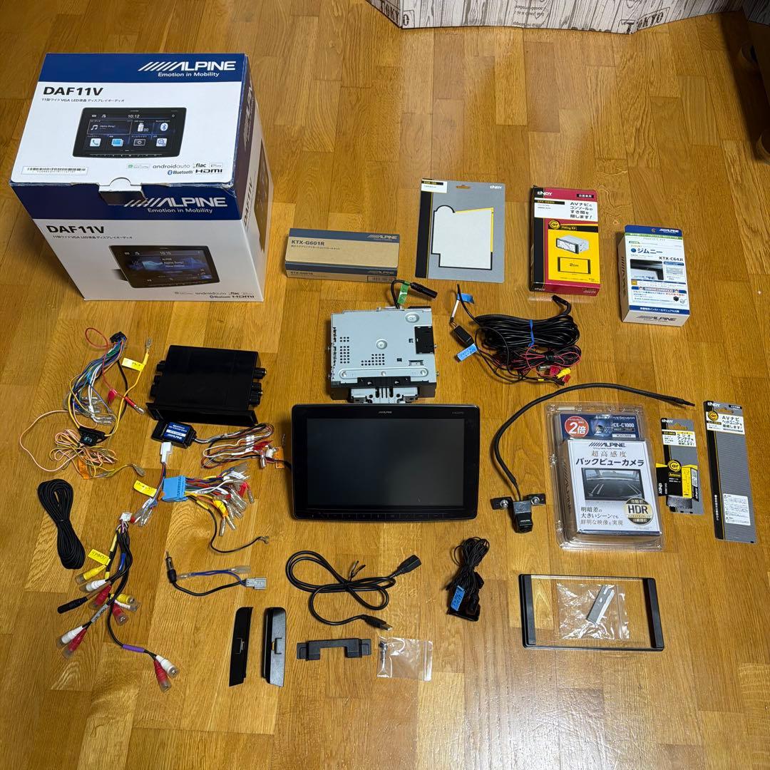 ALPINE DAF11V ディスプレイオーディオ バックカメラジムニー用配線付