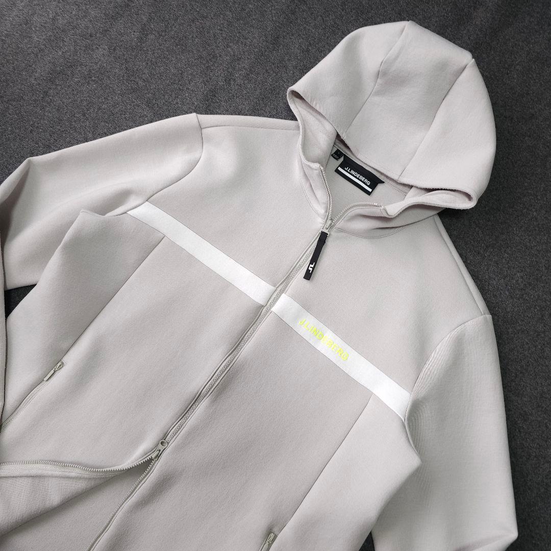 ジェイリンドバーグ ダンボールニット 長袖ゴルフジップブルゾンジャケット L