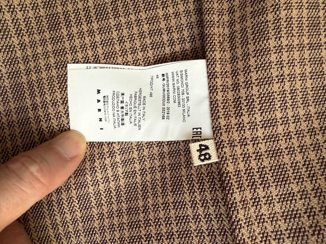marni チェックテーラードジャケット