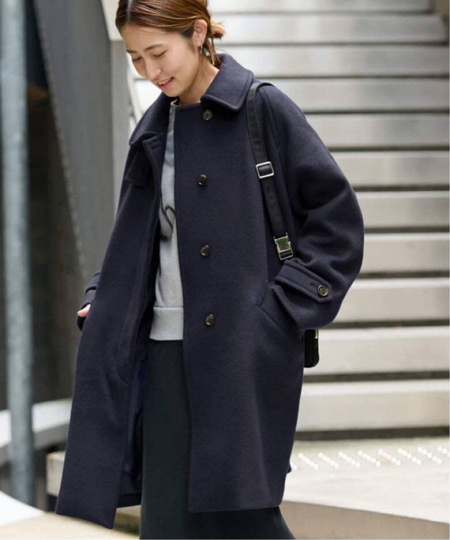 新品タグ付き FRAMeWORK ラムウールMIXシャルムバルカラーコート 38