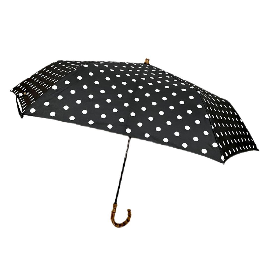 ✨美品　トラディショナルウェザー　晴雨兼用折り畳み傘　ドット柄　UV加工