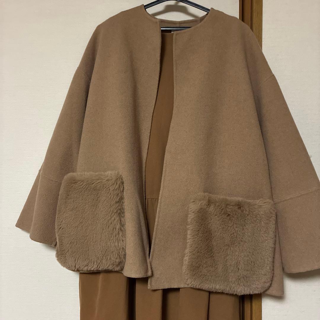 Mila Owen 2wayファーポケットリバーコート キャメル