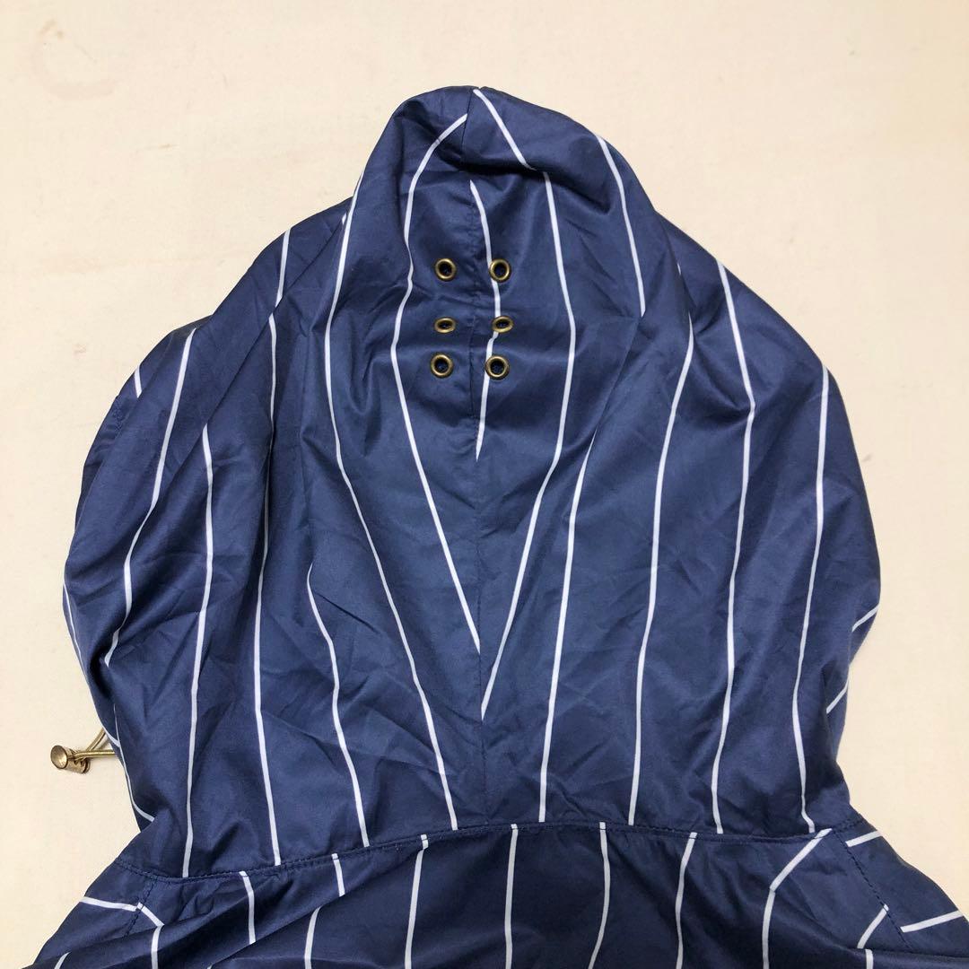 ラッセルノ ゴルフ ハーフジップ パーカー ネイビー ストライプ サイズ5