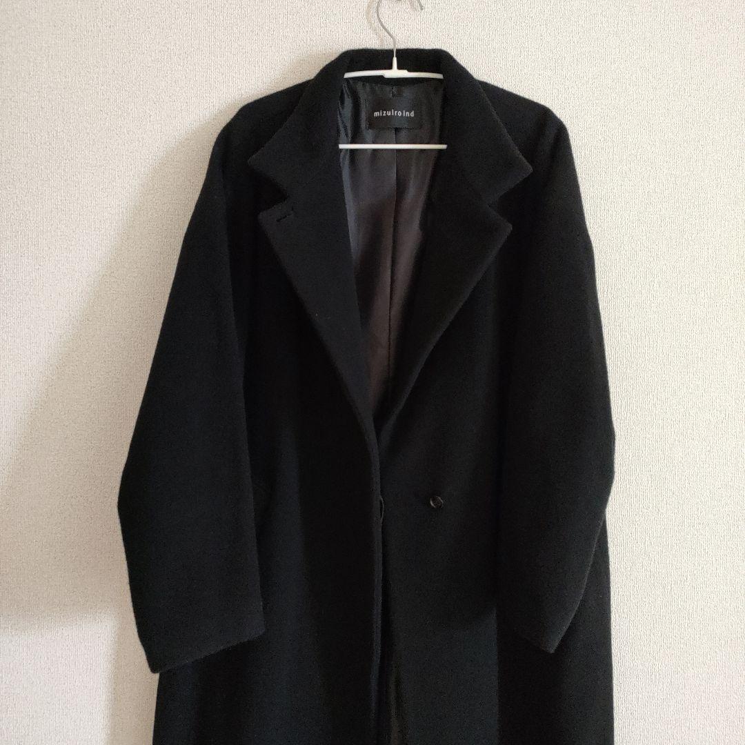 美品☆ミズイロインド ウールブレンド スタンドカラー コート☆購入前コメント必須