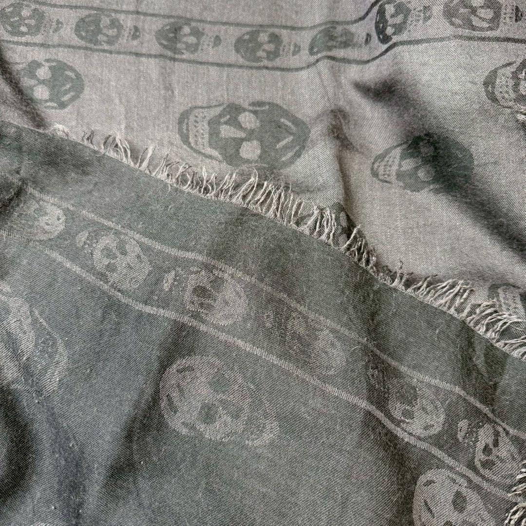 希少 ALEXANDER MQUEEN スカル ドクロ 大判 スカーフ