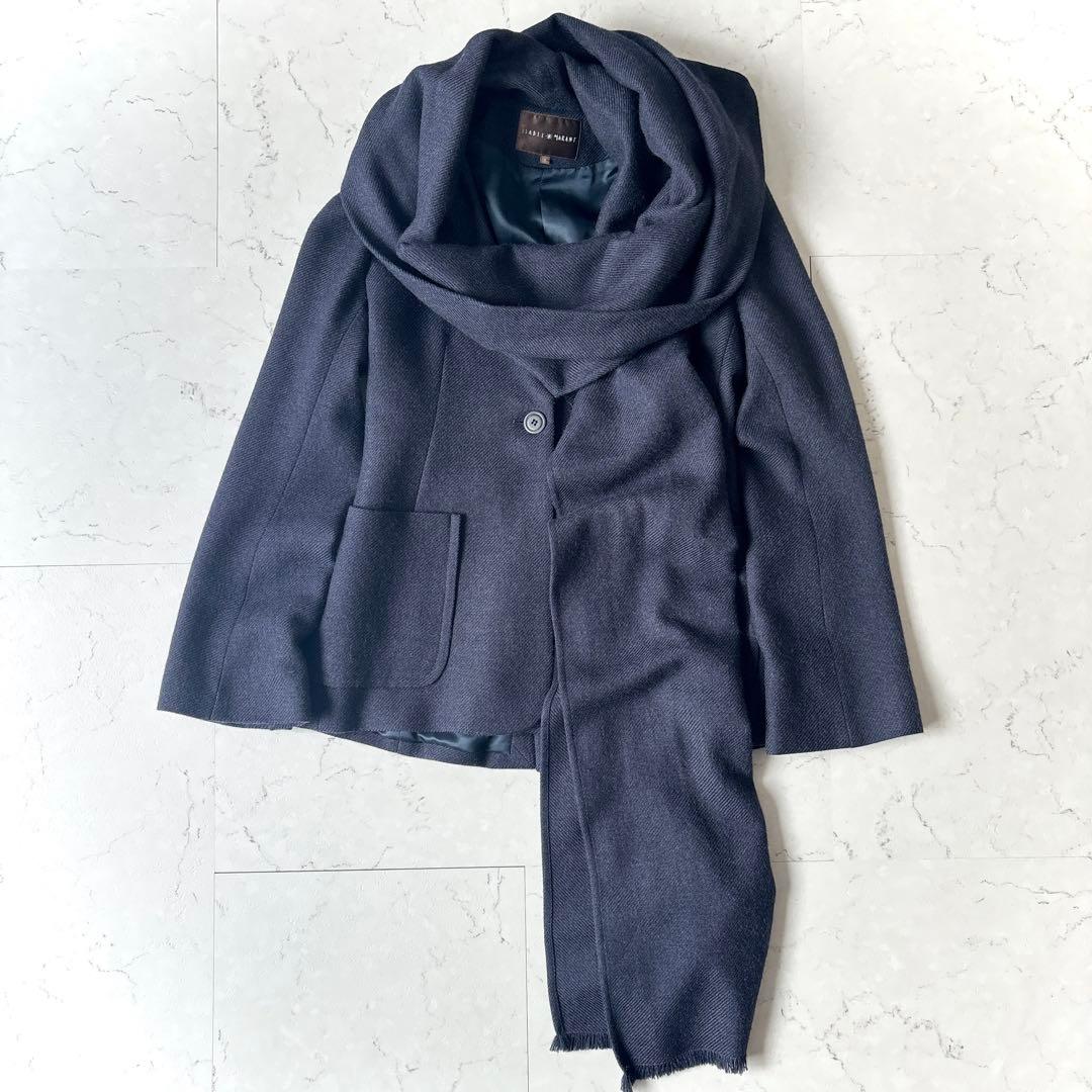 美品 イザベルマラン フランス製カシミヤ100%ストール付 テーラードジャケット