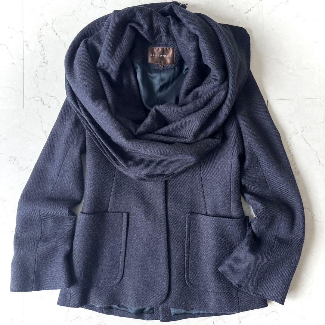 美品 イザベルマラン フランス製カシミヤ100%ストール付 テーラードジャケット