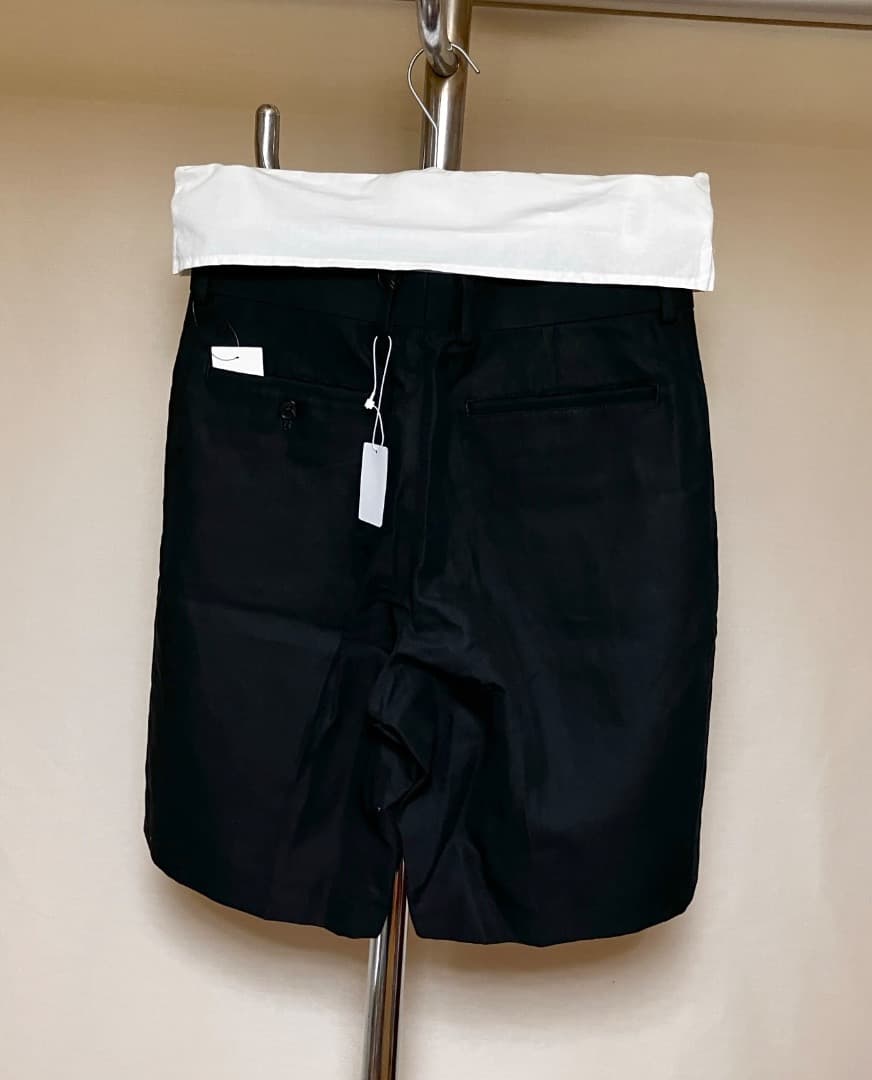 新品 3 auralee 24ss コットンリネンチノショーツ 黒 17937