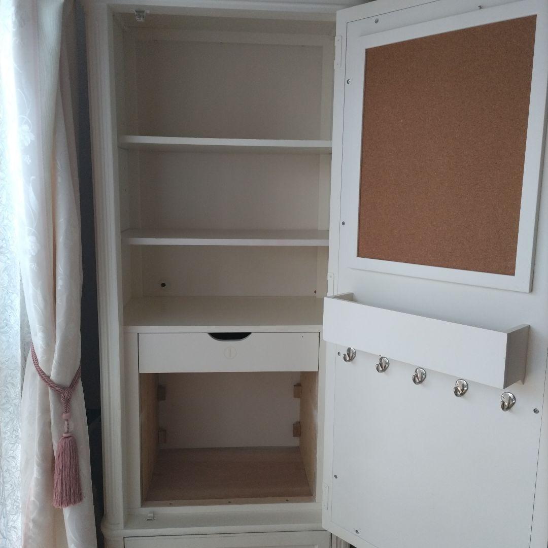 レガシー社　ガブリエラ　ミラー付きワードローブ　アンティーク　ホワイト　チェスト