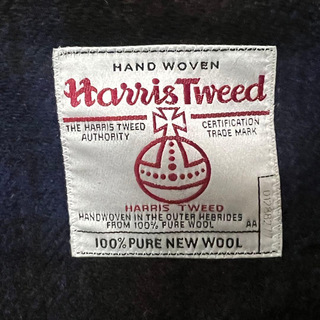 美品 ハリスツイード チェスターコート チェック マルチカラー Sくらい