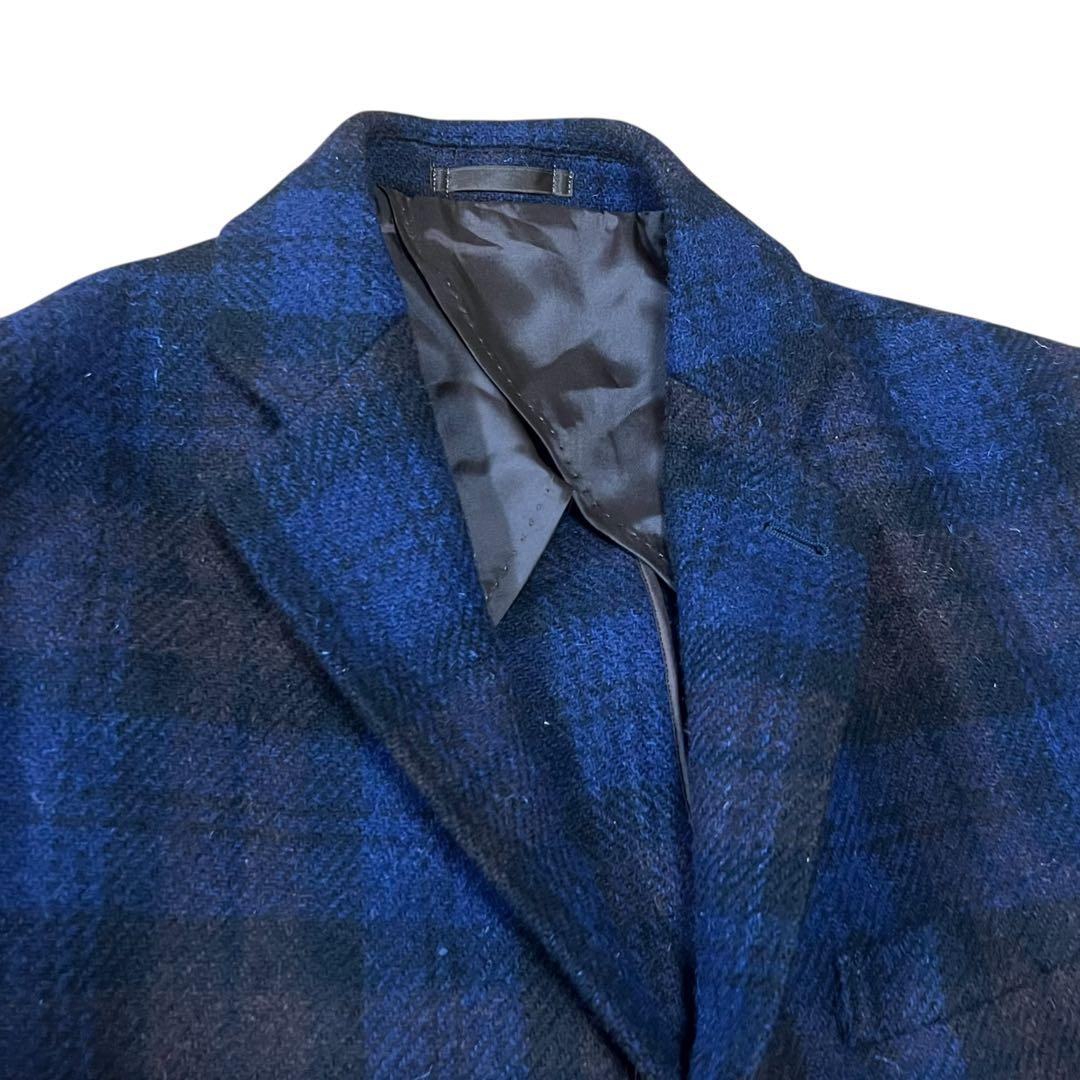 美品 ハリスツイード チェスターコート チェック マルチカラー Sくらい