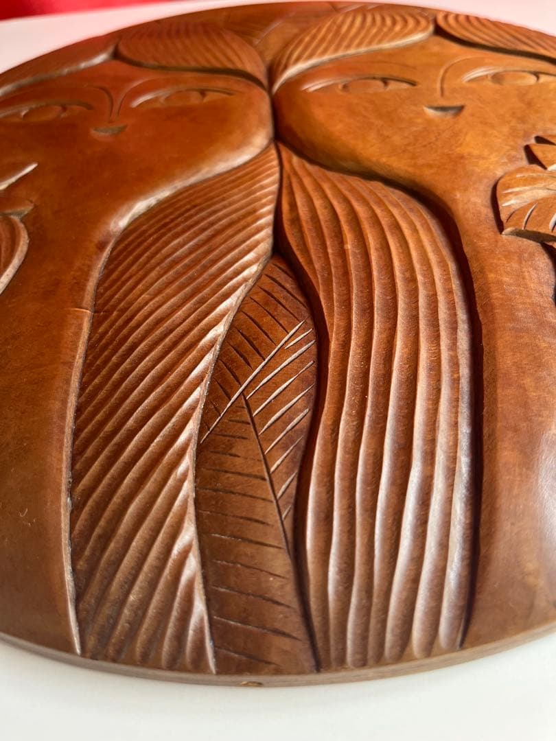 日光彫 アートパネル　迎清臣　民芸　工芸　昭和レトロ　迎刀　ジャパニーズモダン