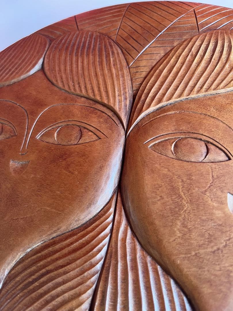 日光彫 アートパネル　迎清臣　民芸　工芸　昭和レトロ　迎刀　ジャパニーズモダン