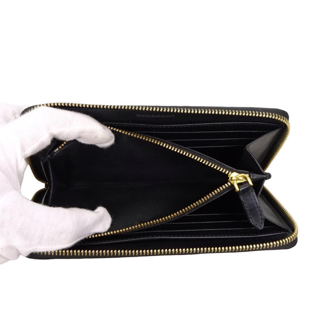 本物 良品 ■バーバリー■ノバチェック ブラウン ラウンドファスナー長財布