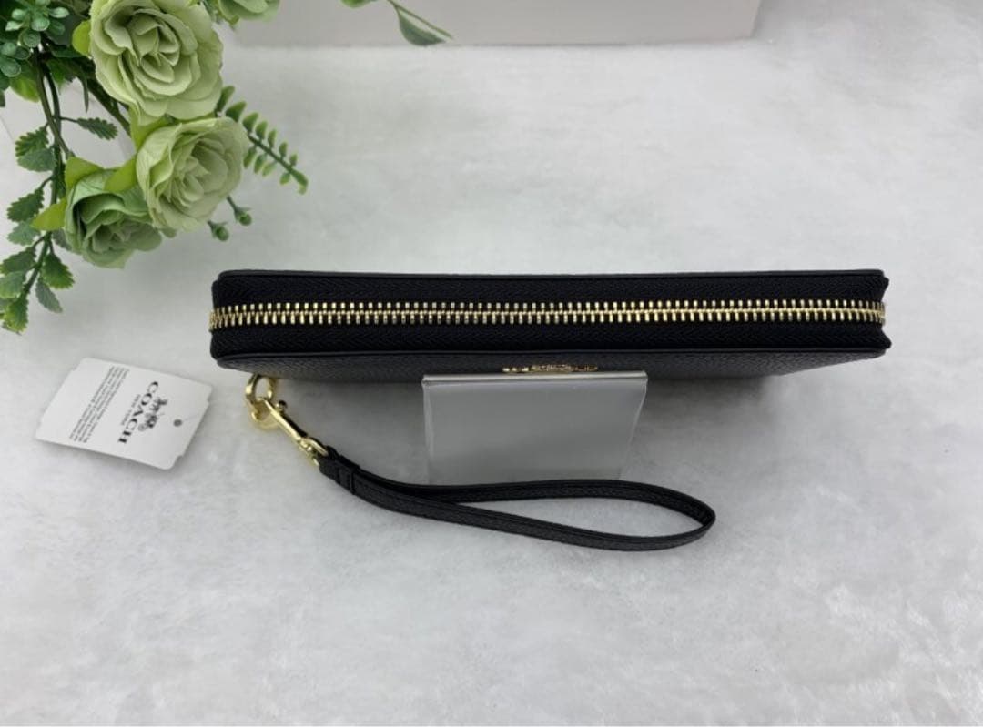 新品 COACH コーチ 長財布 ブラックミッドナイト アコーディオン