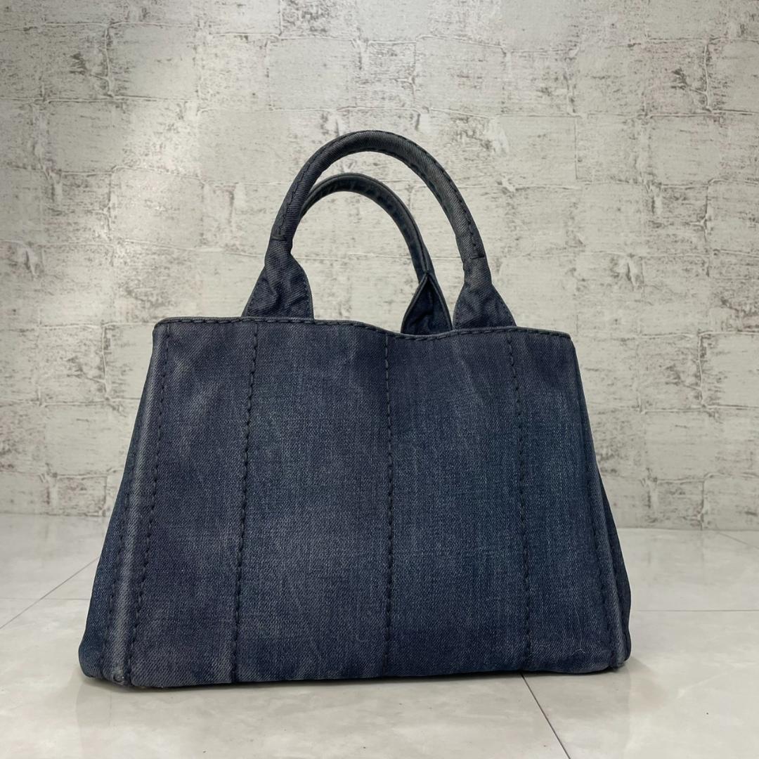 PRADA カナパ プラダ 2way ショルダーバッグ ハンドバッグ S デニム
