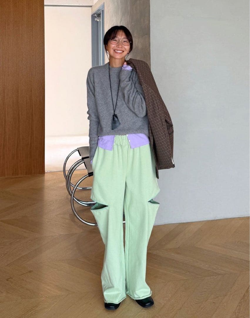 【新品タグ付き】Soft sheerランダムRIBコルセットトップス♡新色モーヴ