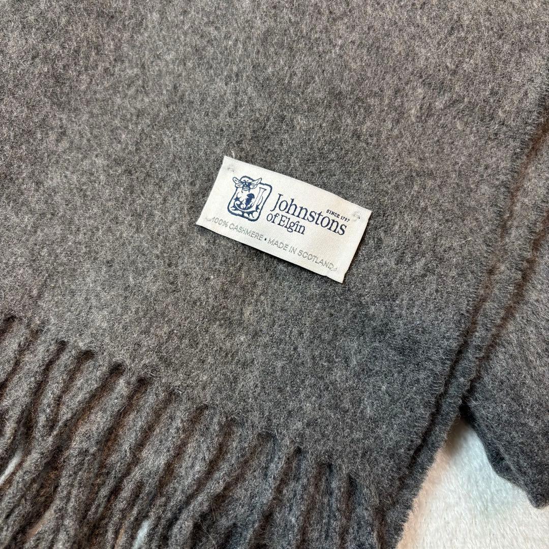 Johnstons of Elgin カシミヤ100% マフラー グレー