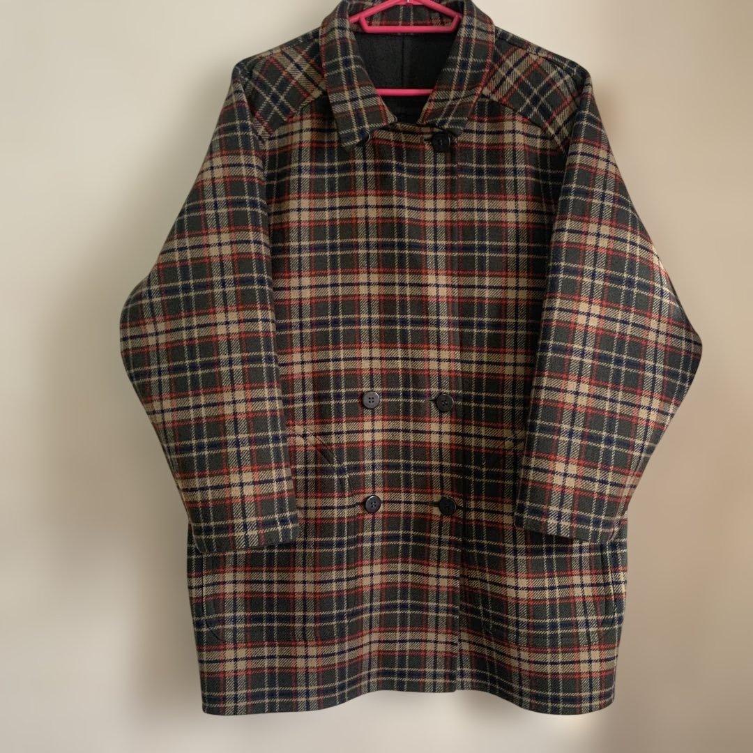 ★DAKS 一枚仕立てリバーシブルモスグリーンコート　L〜LLサイズ