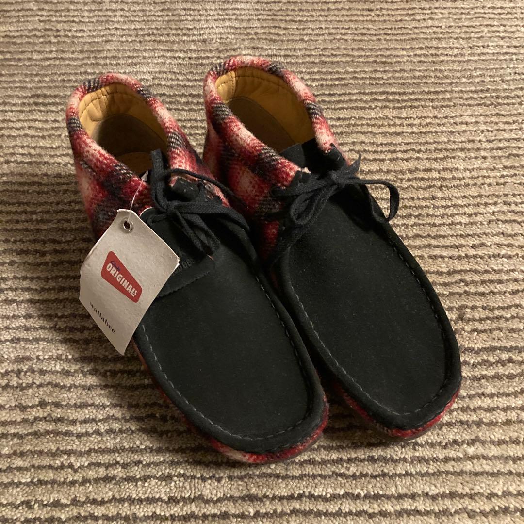 新品　クラークス　ワラビー　9 WOOLRICHFABRIC